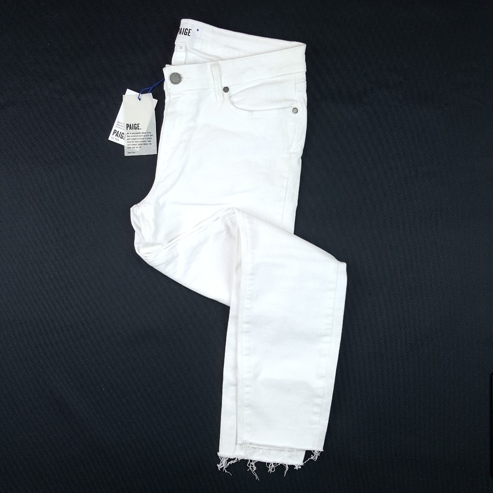 PAIGE Womens Verdugo Distressed Crop Raw Hem Jeans